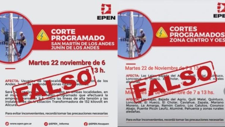 El EPEN alerta a la ciudadanía por falsos avisos de cortes programados ...